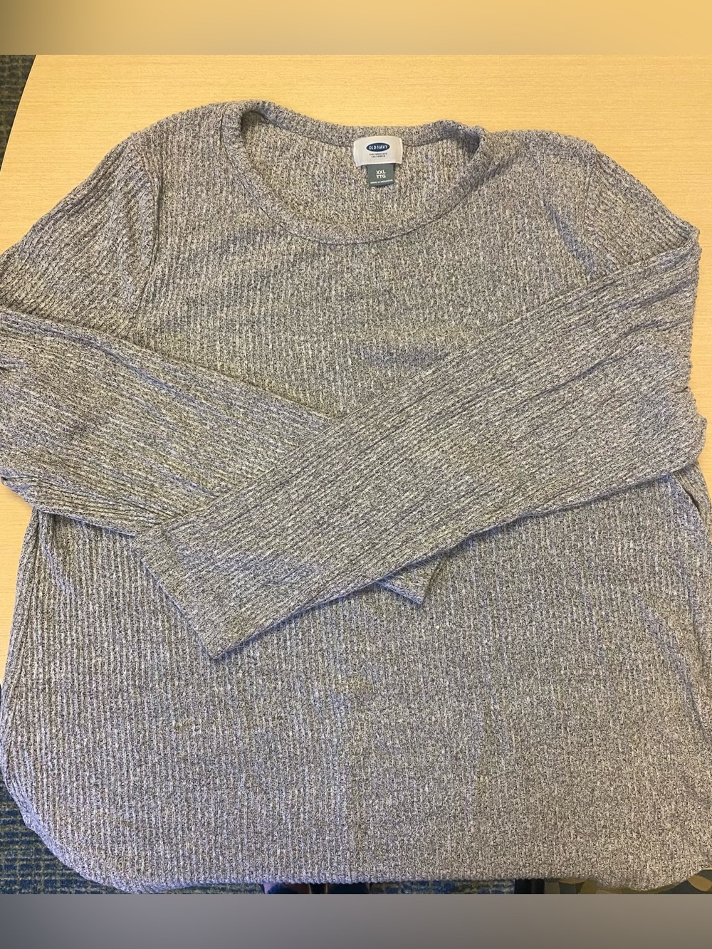 Old Navy Gray Ribbed Long Sleeve Sweater, XXL